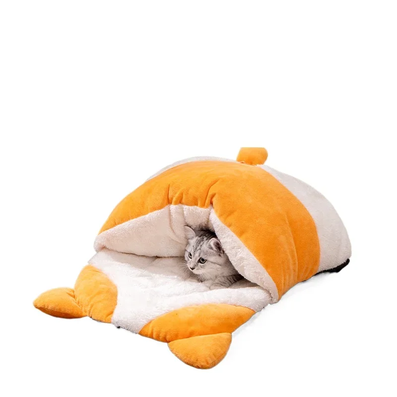 

Cat sleeping bag, warm in winter, semi-closed bed, sleeping mat, cat kennel, kennels are universal in all seasons