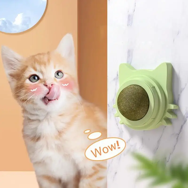 Catnip Balls For Cats Wall Funny Lickable Cat Snack Catnip Balls Kitten Playing Chewing Cleaning Teeth Toy Pets Accessories