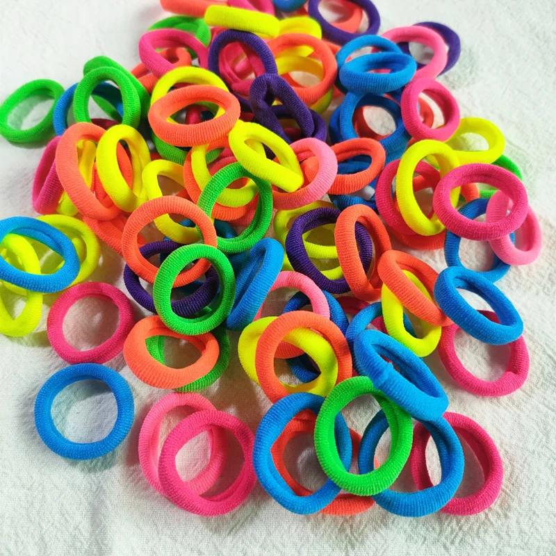 50/100 Stks/set Kids Kleurrijke Nylon Elastische Haarbanden Paardenstaart Houder Haar Banden Gum Rubber Band Hoofdband Meisjes Haar accessoires