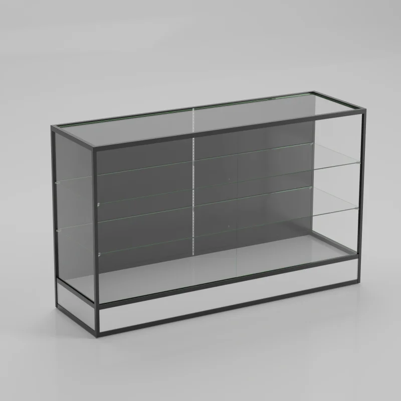 custom.Aluminum Frame  Full Glass Showcase with Toughened Glass