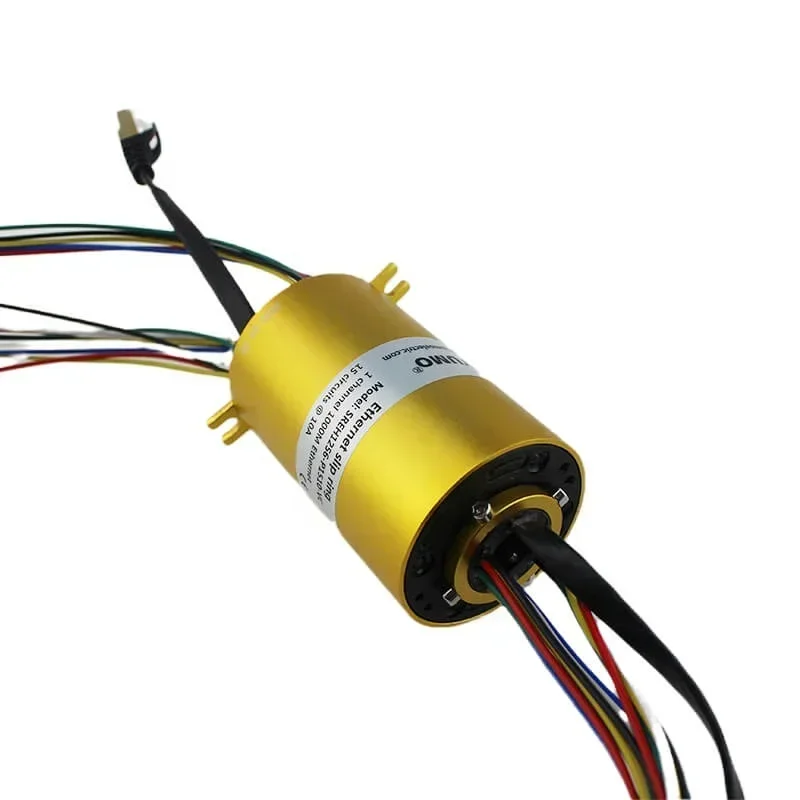 24 circiuits 1 channel 1000M Ethernet slip ring electrical rotary joint hole 12.7mm rotating Slip Ring