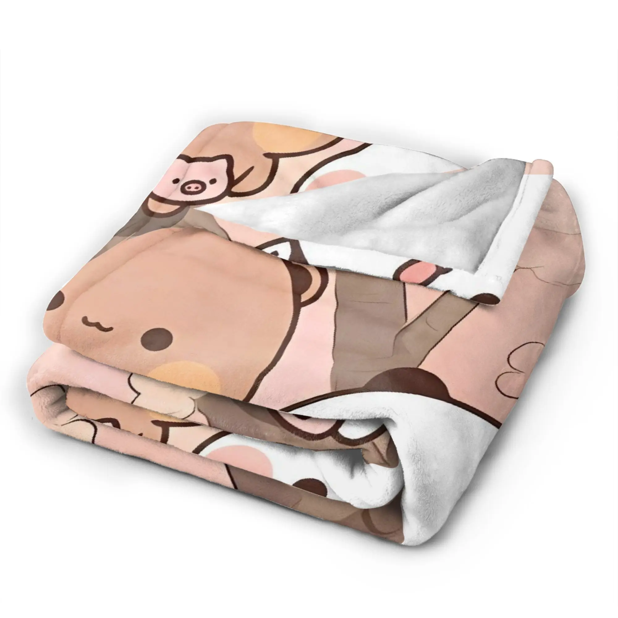 Bubu And Dudu Panda  Flannel Blanket Winter  Soft Throw Blanket for Children Couch Chair Novelty Bedspread Sofa Bed Cover