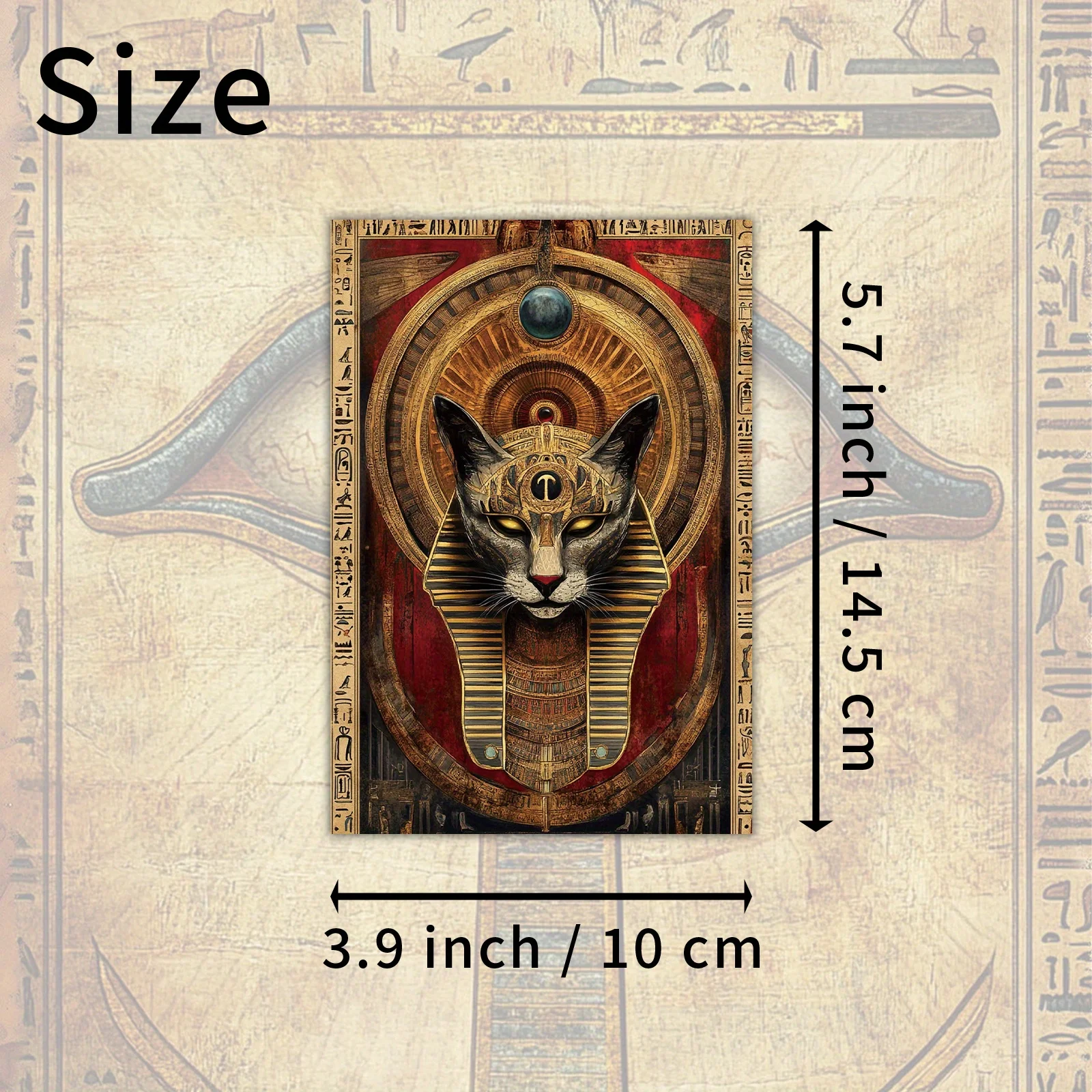 20pcs Vintage Egyptian Pharaoh and Animal God Themed Postcards, Suitable for Vintage Miscellaneous Diaries and Scrapbooks