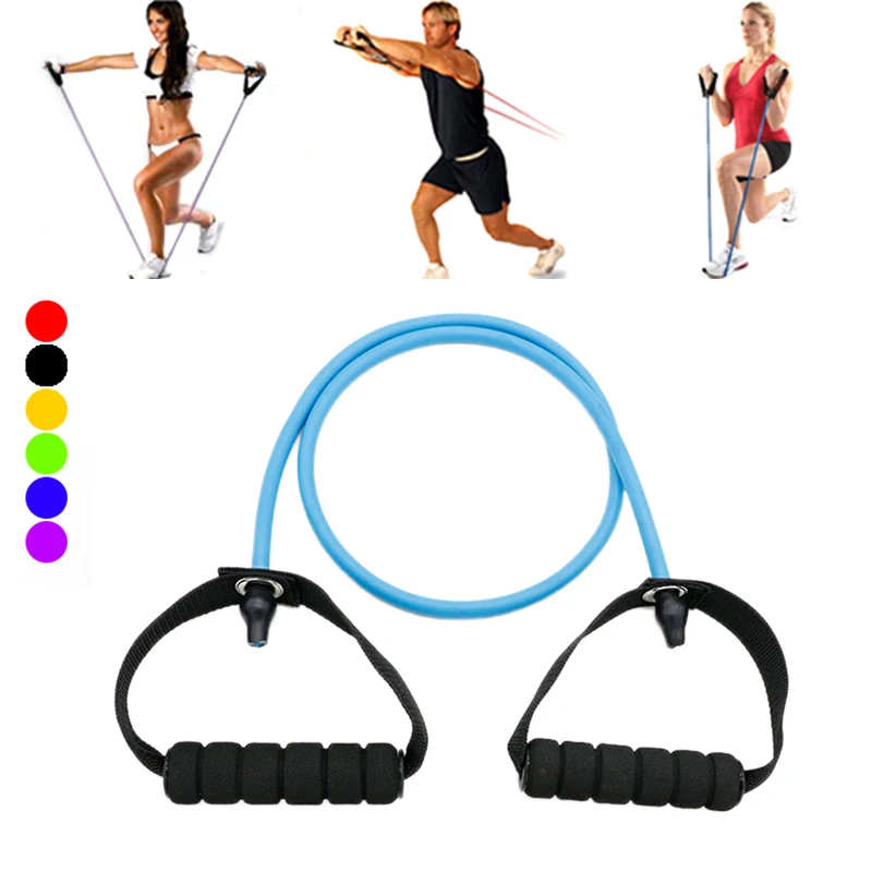 

5 Levels Resistance Bands With Handles Yoga Pull Rope Elastic Fitness Exercise Tube Band For Home Workouts Strength Training