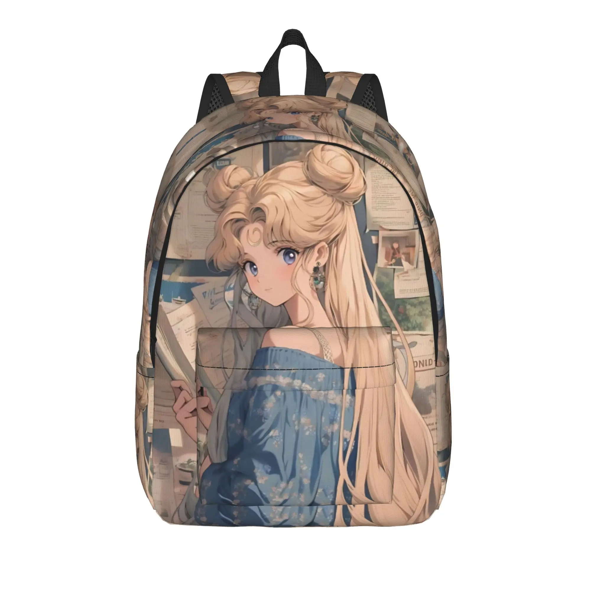 Fashion Sailor Moon Backpack  Mochilas Adjustable Strap Hiking Retro Washable Rucksack