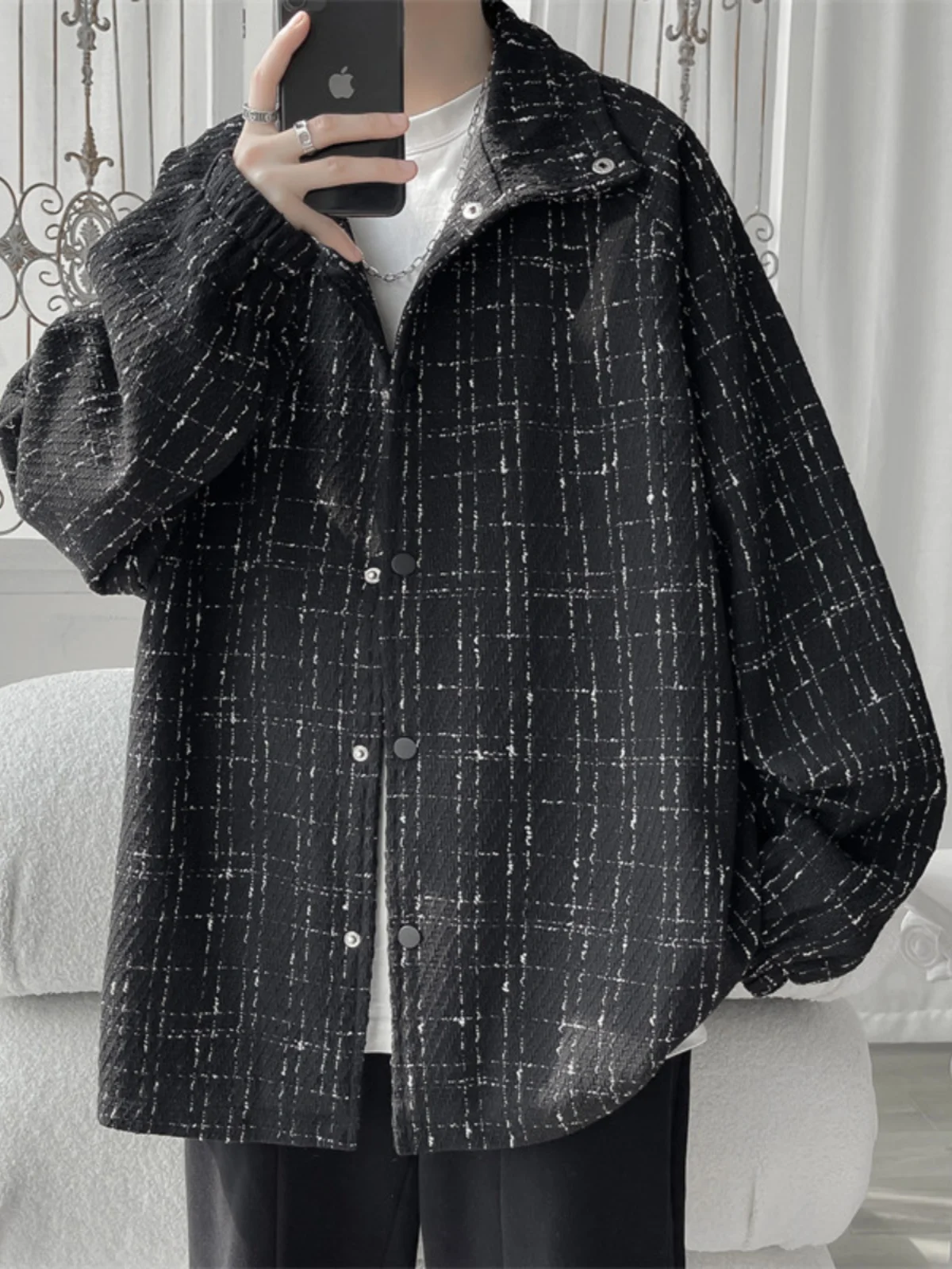 

Loose Fit Men's Jaet Autumn New Sle y Trendy High Street Cool Versatile Top Polyester Cotton Recycled Fiber