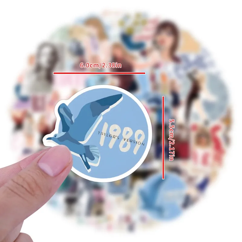50pcs Taylor Swift Graffiti Stickers Luggage Water Cup Guitar Car Scooter Stationery Refrigerator Mobile Phone Decoration Decals