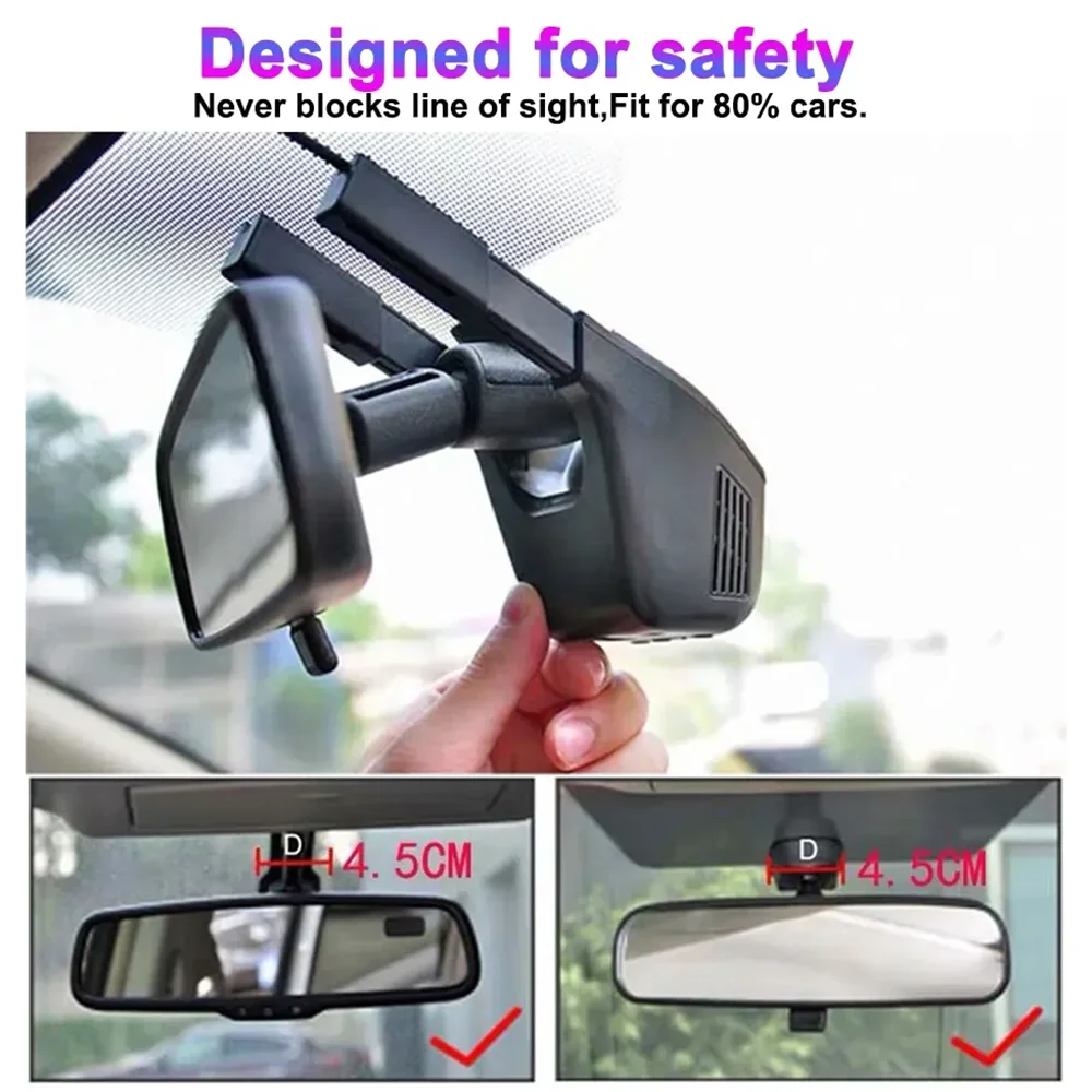 U-type hidden 2 camera 4K 2160P WiFi car DVR dashcam camera HD 1080P 24H parking monitoring APP control car driving video record