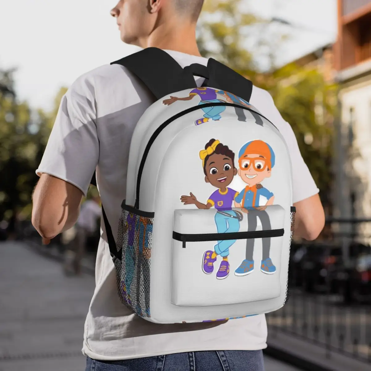 Mochila Meekah And Blippi, mochila de gran capacidad para niños, mochila escolar, bolsos de hombro para hombres y mujeres