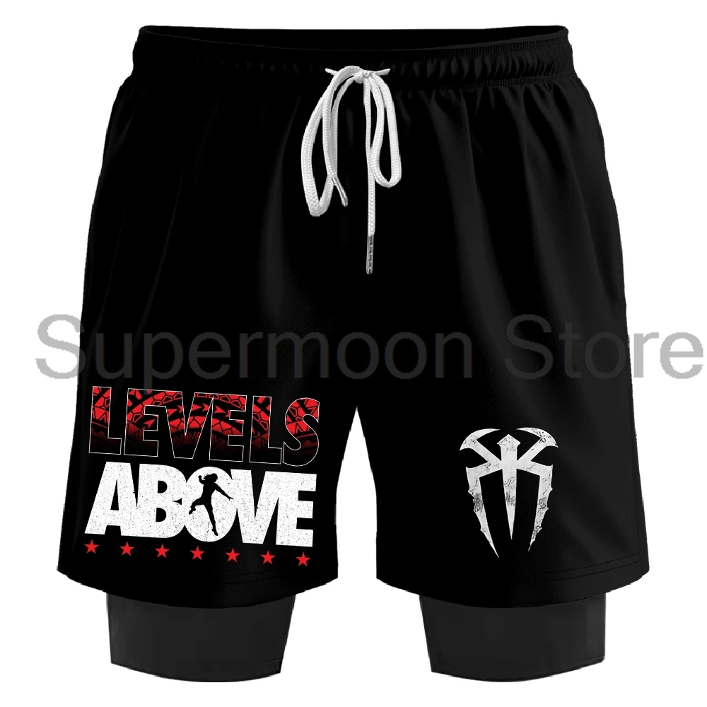 

Roman Reigns Levels Above Sweatshorts Women Men's 2 in 1 Running Shorts Basketball Pants Unisex Outdoor Sportwear
