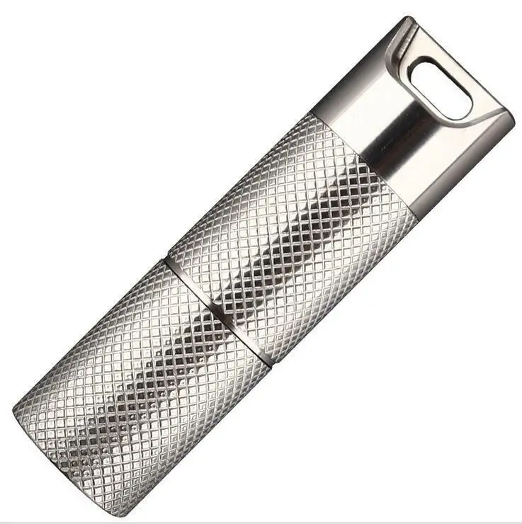 1 Piece Titanium Waterproof Pill Bottle Container Keychain Medicine Capsule Case