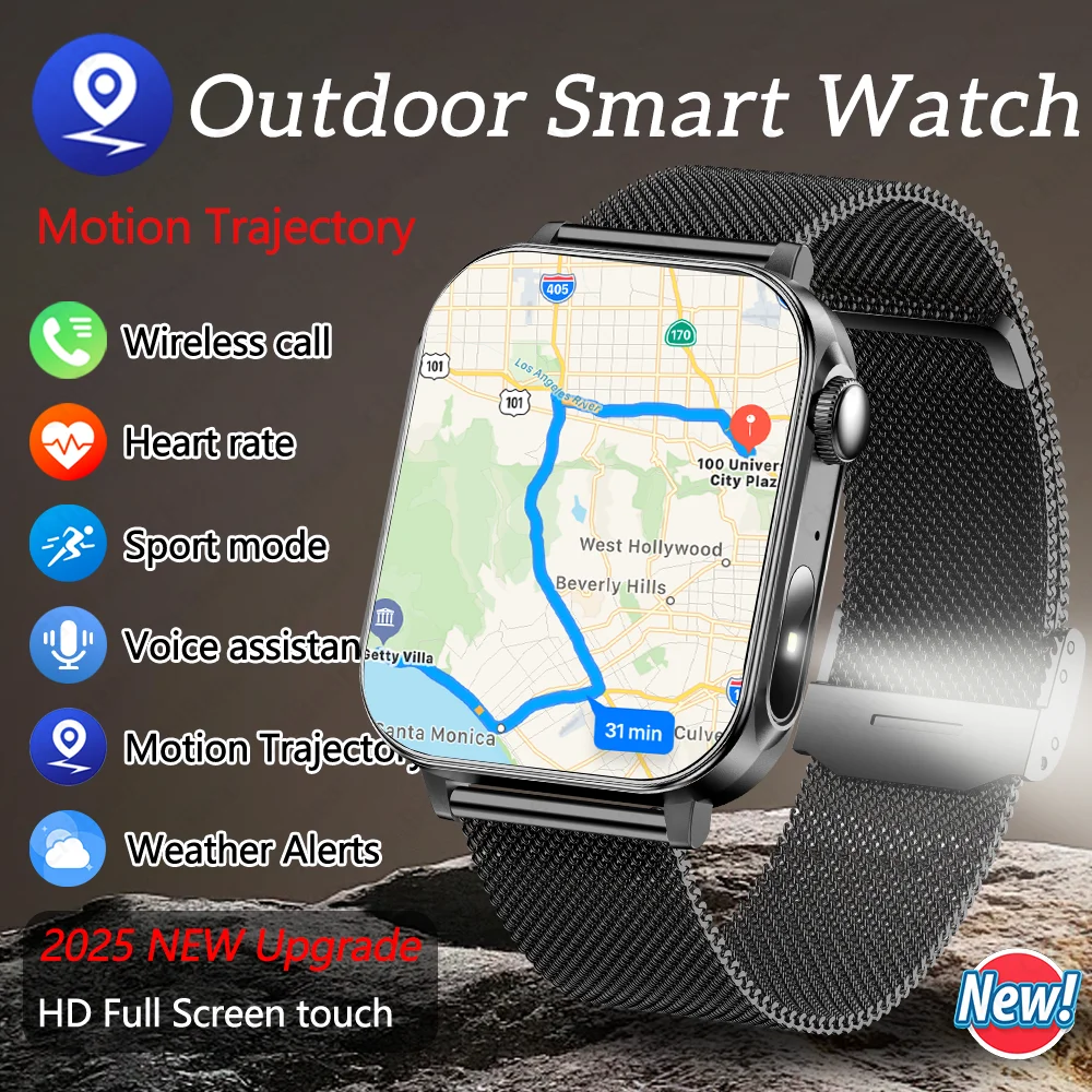 

2025 New Outdoor Smart Watch Bluetooth Call Flashlight Heart rate Sports Waterproof Smartwatch For Android IOS Type-C Charging