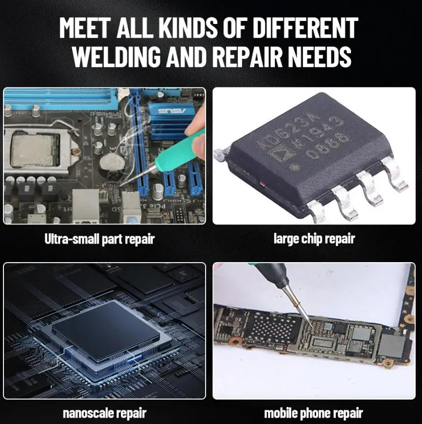 T3602 Soldering Station 115 210 Tips Double Station Welding Rework Station for Cell-Phone PCB SMD IC Repair Solder Tool