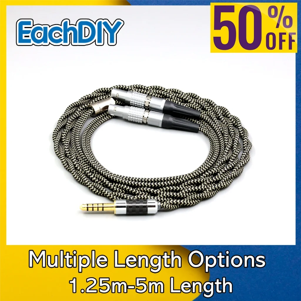 

2 Core 2.8mm Litz OFC Earphone Shield Braided Sleeve Cable For Focal Utopia Fidelity Circumaural Headphone 8059