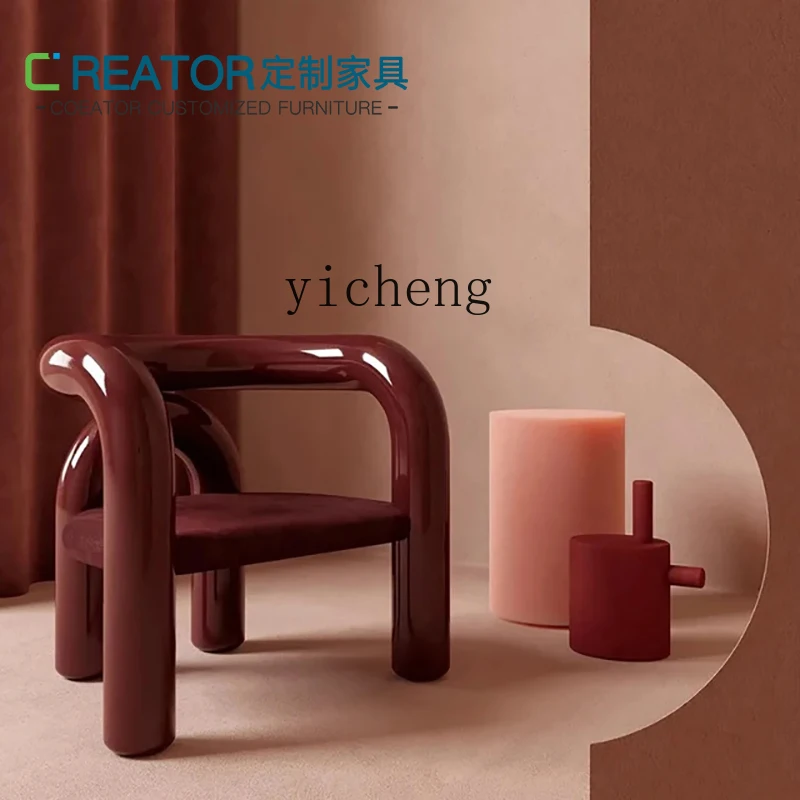 TQH sense FRP creative art leisure chair special-shaped armrest elbow electroplating sofa living room chair