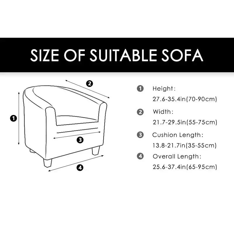 Spandex Club Bath Tub Armchairs Chair Covers Stretch Single Sofa Slipcover Sofa Couch Cover for Bar Counter with Seat Covers