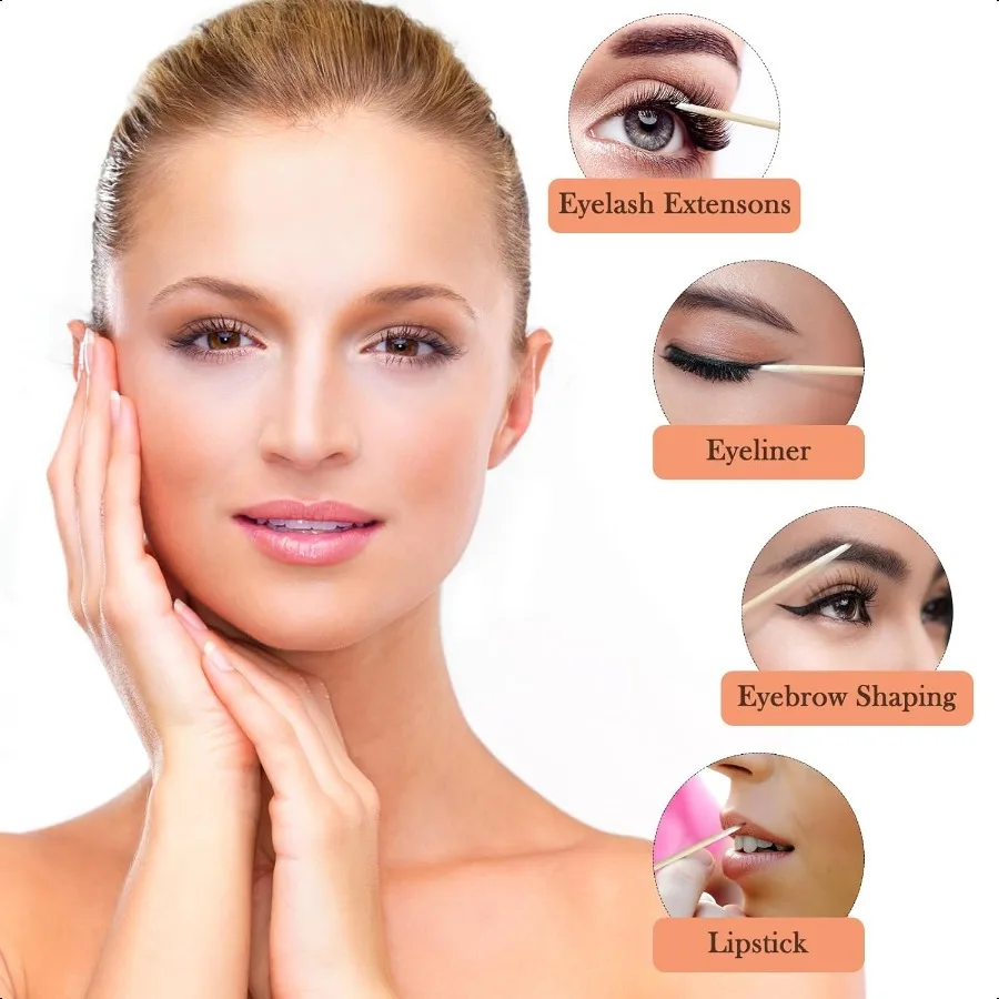 600개입 뾰족한 면봉 네일 미니 팁 마이크로블레이딩 면봉 매니큐어 클리닝 도구 미세 포인트 정밀 마이크로 S