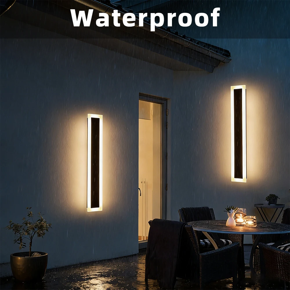 Modern Outdoor Solar LED Wall Lamps Waterproof White Acrylic Material Porch Lamps Are For Garages Porches Gardens Terraces