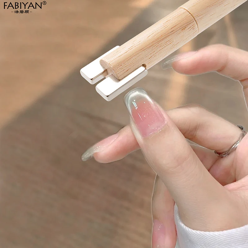 3 In 1 Detachable Cat Eye Nail Magnet Stick Cylindrical Hexagonal Nail Glue Magnet Nail Art Design Glitter Effect Manicure Tools