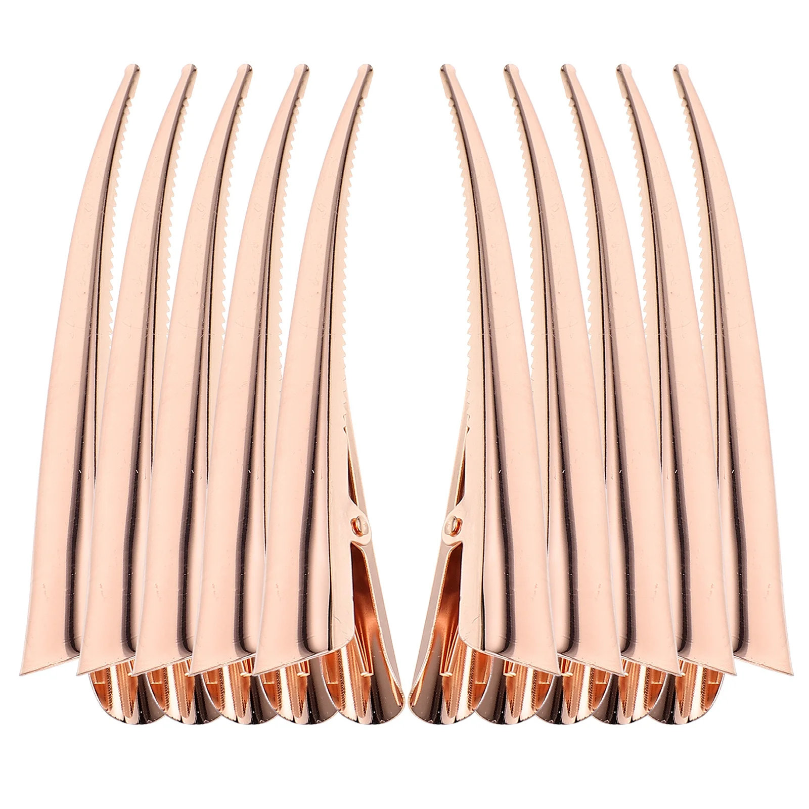 

10Pcs Rose Gold Plated Large Metal Hair Clips Non-Slip Hairdressing Sectioning Clips for Thick Thin Curly Straight Hair Women