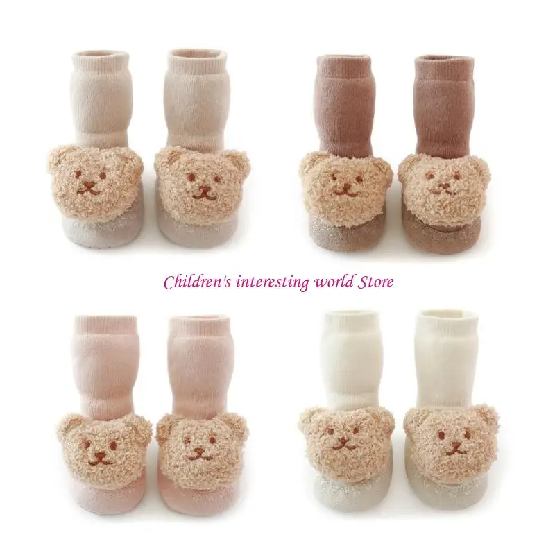 

Bear Floor Socks Soft Rubber Soles Grip Baby Shoes Indoor FirstWalker Shoes 425F