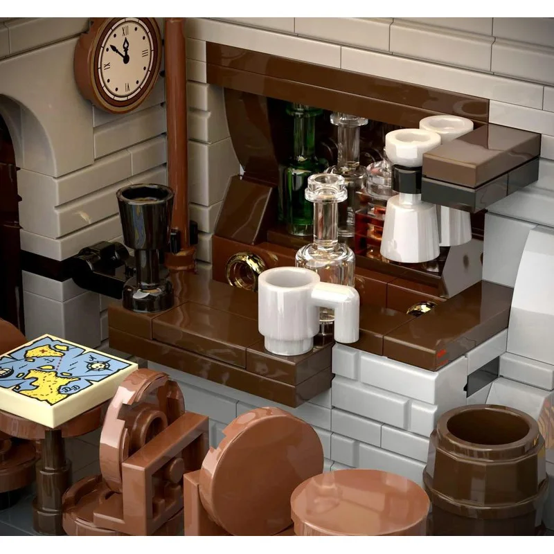 Medieval Castle Moc Building Blocks Modular Tavern - Medieval Fantasy Model Technology Bricks DIY Assembly Set Gift Holiday Toy