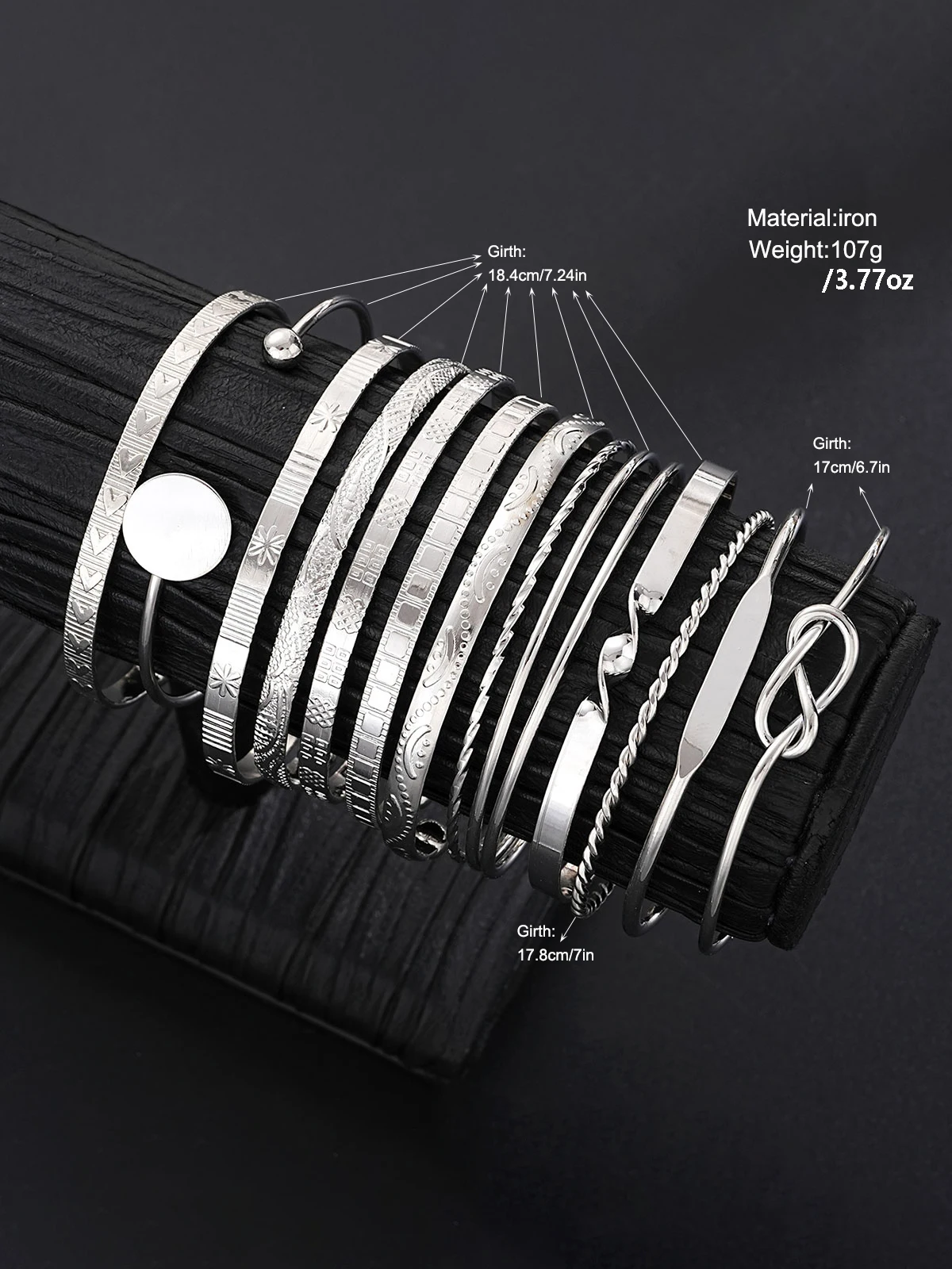 مجموعة أساور نسائية عصرية وبسيطة وأنيقة مكونة من 12 قطعة بأنماط على شكل ألماس، أساور مفتوحة هندسية مناسبة للارتداء اليومي والحفلات والعطلات وعيد الميلاد وعيد الحب والهالوين، أساور جديدة لخريف وشتاء 2025 #6