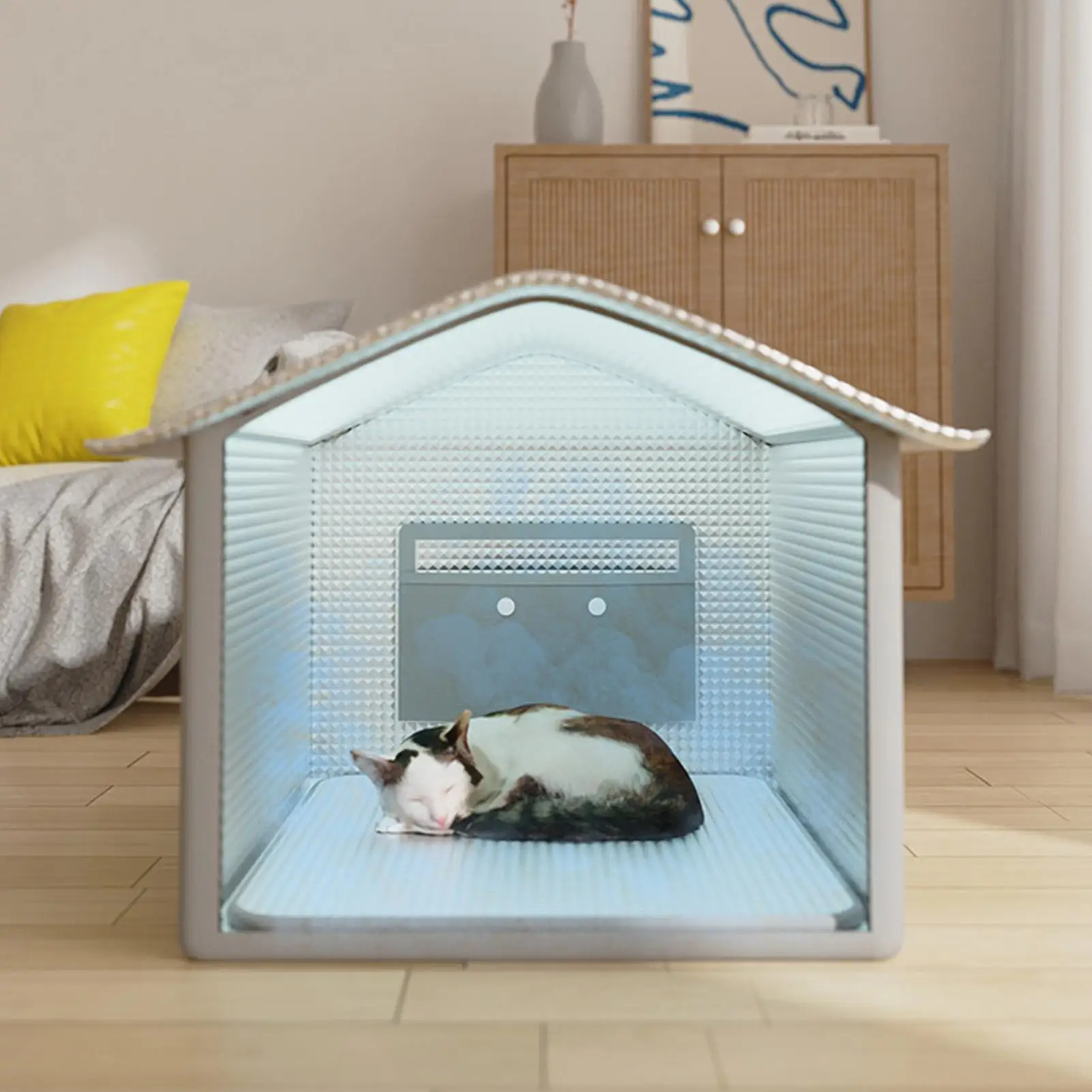 

Кошачий домик, прочное охлаждение, защита от атмосферных воздействий, изолированный для уличного домашнего кошачьего домика, летнее укрытие для бродячего сарая