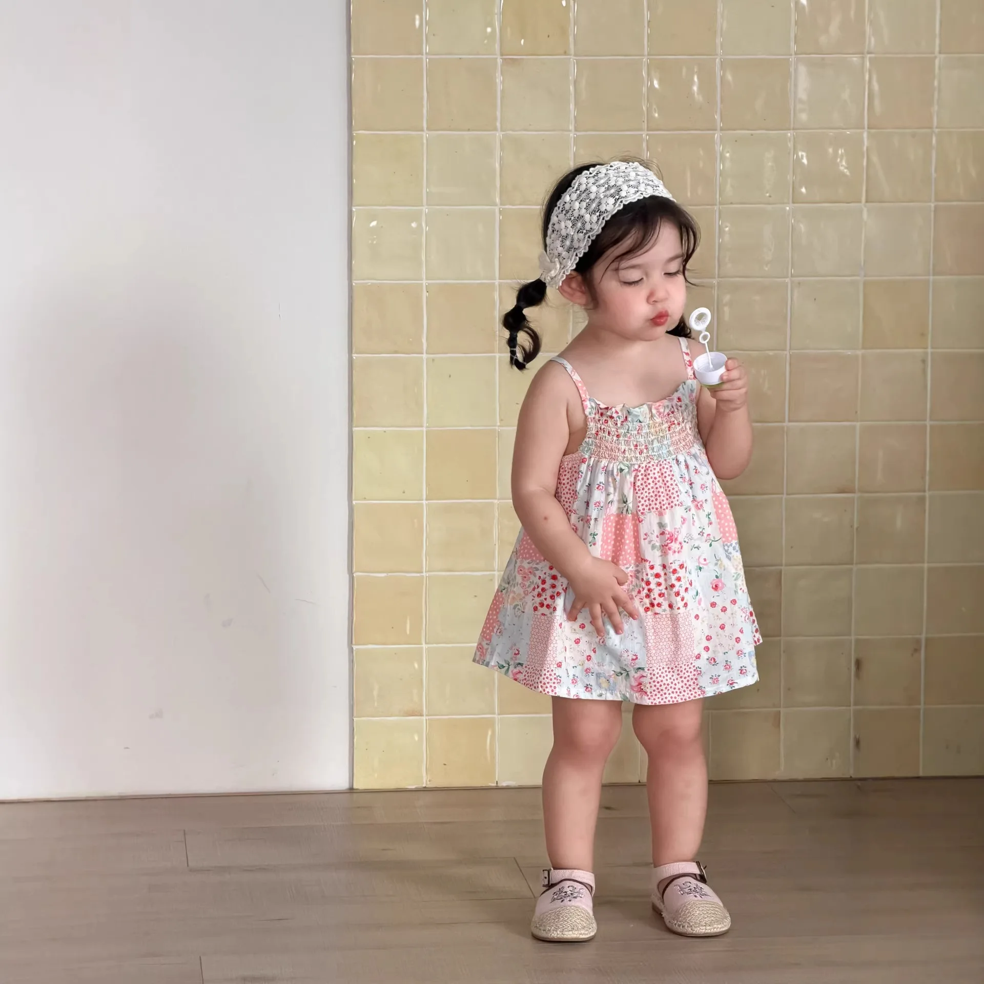 Girls' spaghetti strap dress summer thin 2026 new Korean version children's clothing baby clothes