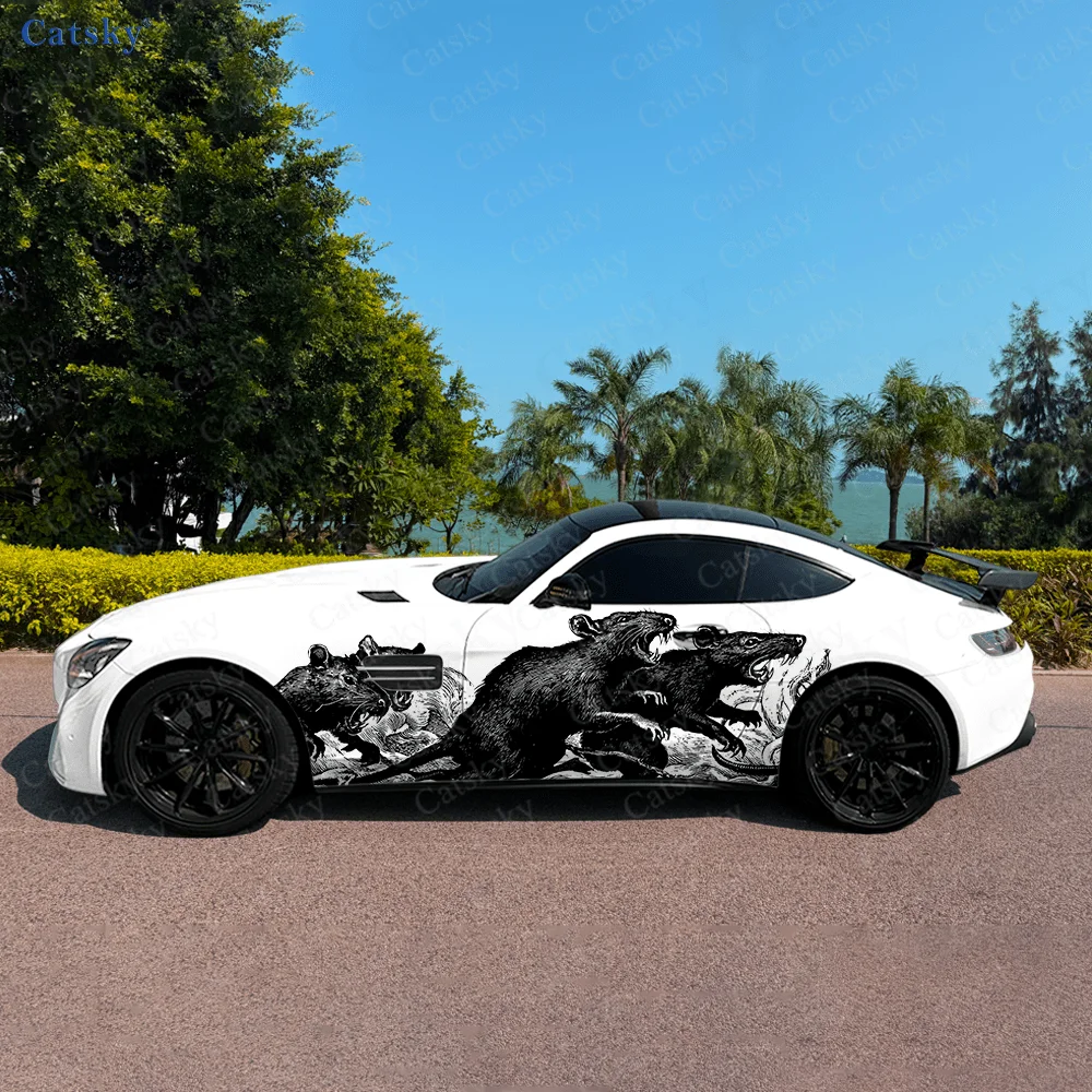 

Черная мышь, боковая наклейка для автомобиля, водонепроницаемая, устойчивая к царапинам наклейка из ПВХ, защита автомобиля, автоаксессуары в подарок