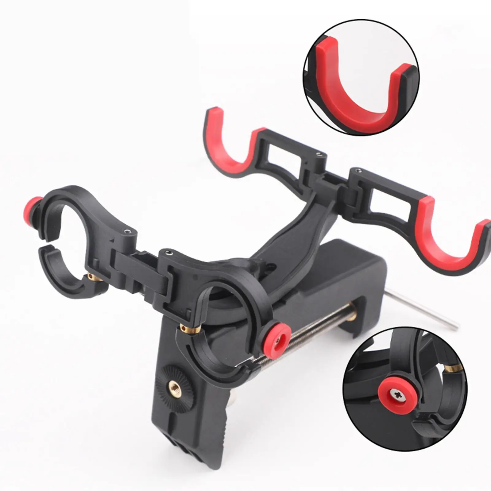 

Fishing Rod Holder Deck Mount Folding with Clamp 2 Link Tube Holder 2 Fishing