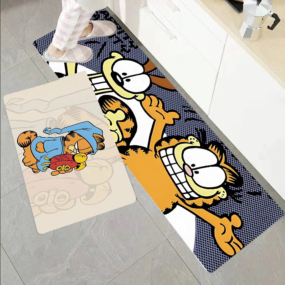 G-Garfield-S Animation Floor Mat Graphic Printed Flannel Doormats For Bathroom Kitchen Entrance Carpet Home Decor