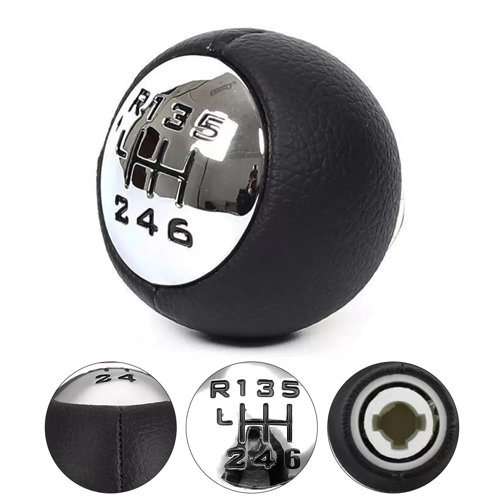 Black Gear Knob 6-Speed Shift Knob Precise Shifting Sleek Design Easy Installation High Universality Fitment For 308