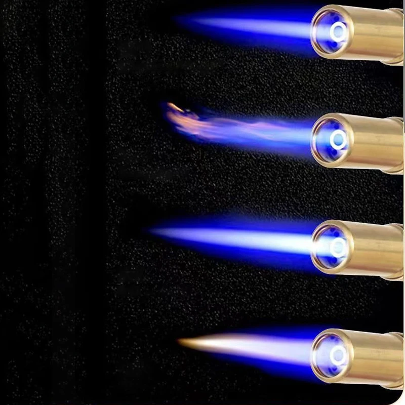 1Pcs Gold Portable Welding Gas Torch Flame Butane Burner Outdoor Camping BBQ Lighter Flamethrower Kitchen Supplies