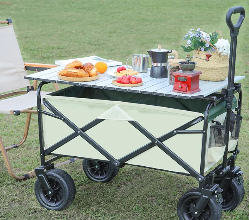 

Сверхмощный портативный складной тележка для кемпинга и пляжа на открытом воздухе, тележка для пикника, складная и прочная