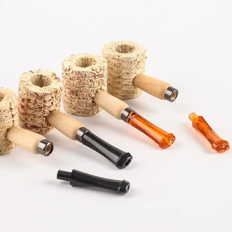 10Pcs/Lot Creative Corn Cob Grass Smoking Pipe Portable Disposable Filter Natural Dry Herb Tobacco Pipes Smoke Accessories