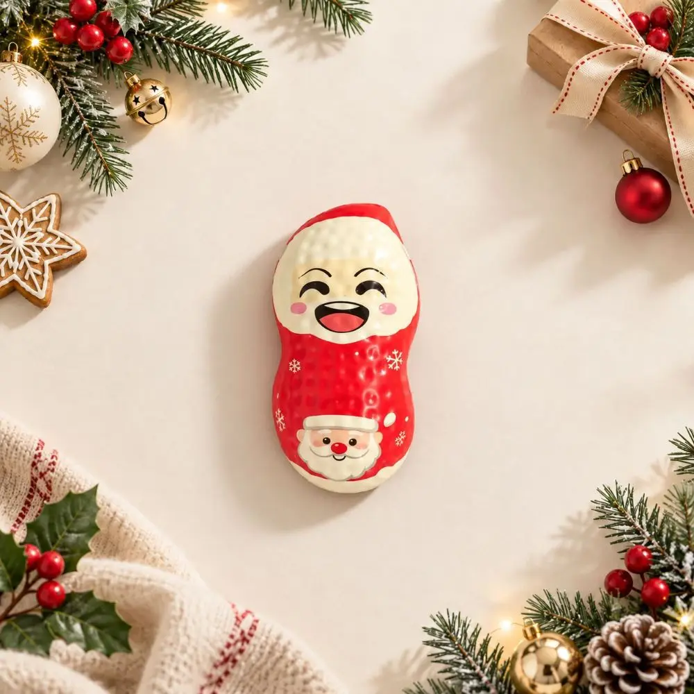 Mud Texture Christmas Peanut PU Squishy Slow Rising Hand Relax Good Luck Peanut Toy Finger-Sticking Pinch Sensory Toy