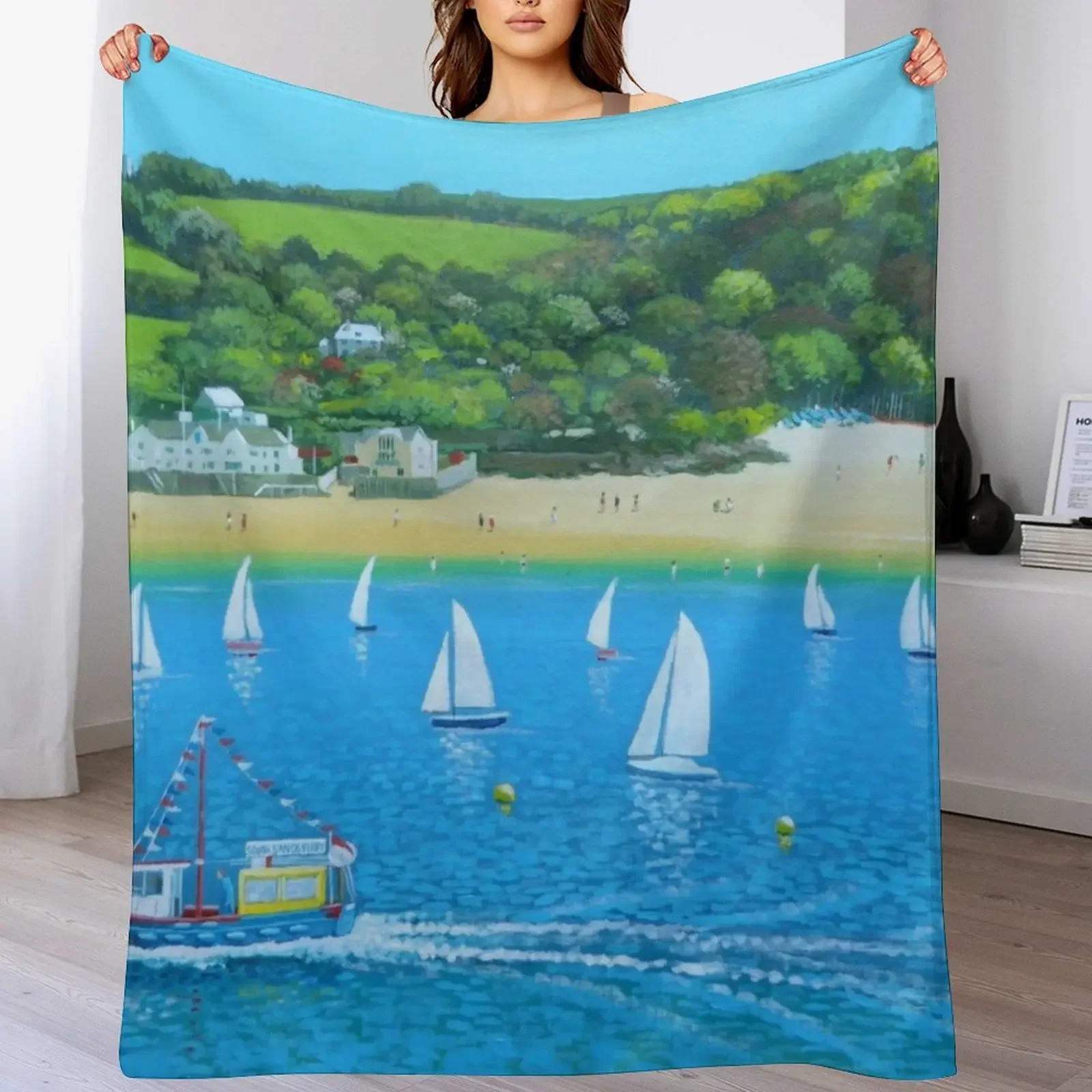 A Salcombe Summer - Devon UK Throw Blanket manga Retros Decorative Sofas Blankets