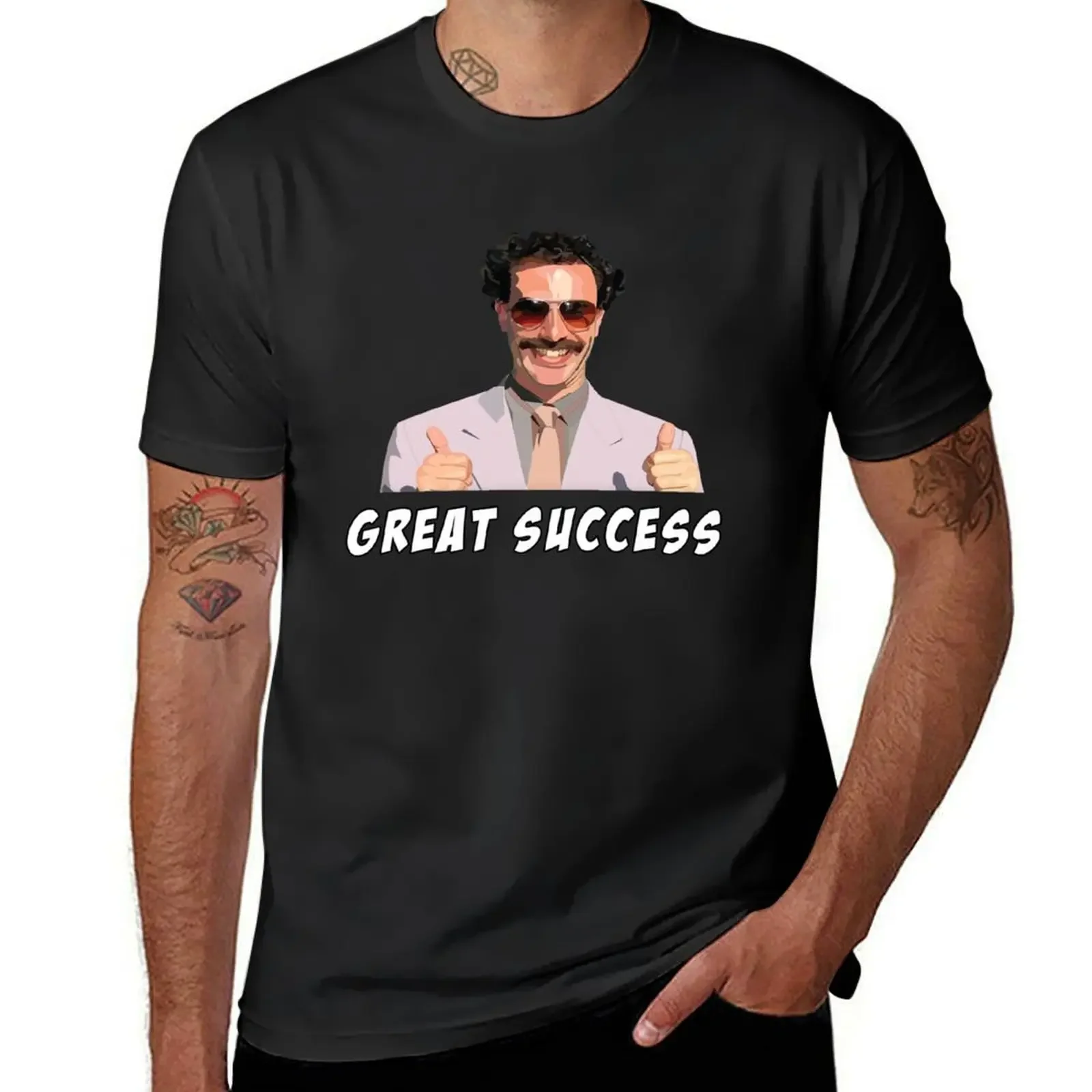 Borat Great Success Funny Fan Art! T-Shirt vintage graphic tee for a boy slim fit t shirts for men