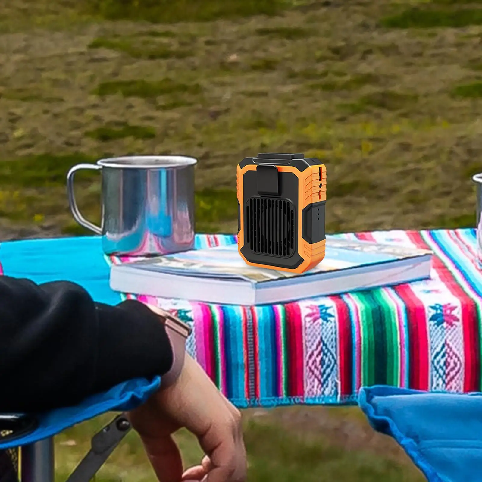 Hängender Hals-/Taillen ventilator USB Mini tragbarer wiederauf ladbarer Ventilator Hände frei für Camping im Freien Wandern Klettern Laufen Sport 6000mah