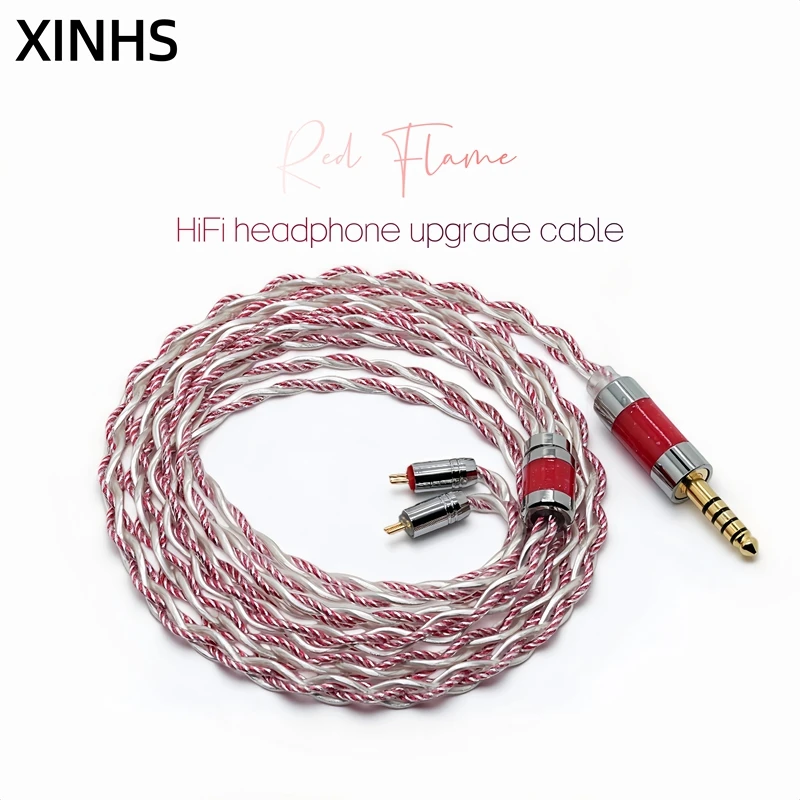 

XINHS 4-Core Graphene Mixed Gold And Silver Alloy Copper HiFi Earphone Upgrade Cable 2pin 3.5mm4.4mm Suitable for Hidizs Kiwi