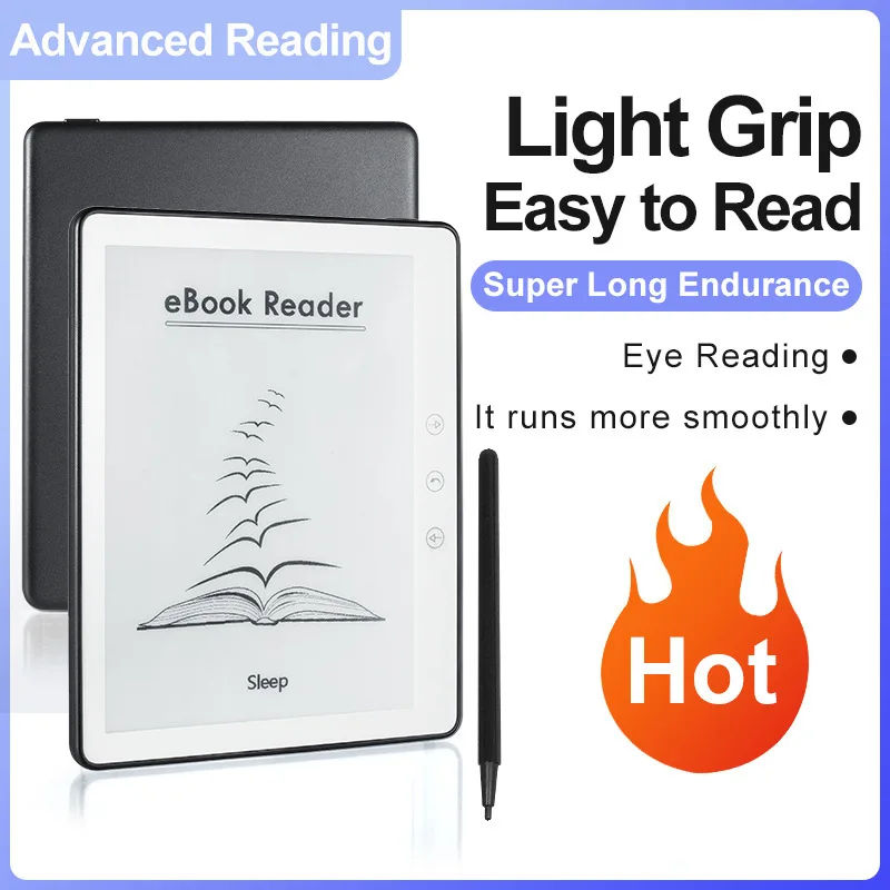 5.76 Inch eBook eReader Ink Full Screen 2.4G Wifi Android 8.1 198DPI E-books Reader 16G Rom 1300mah Eye Protect Electronic Book