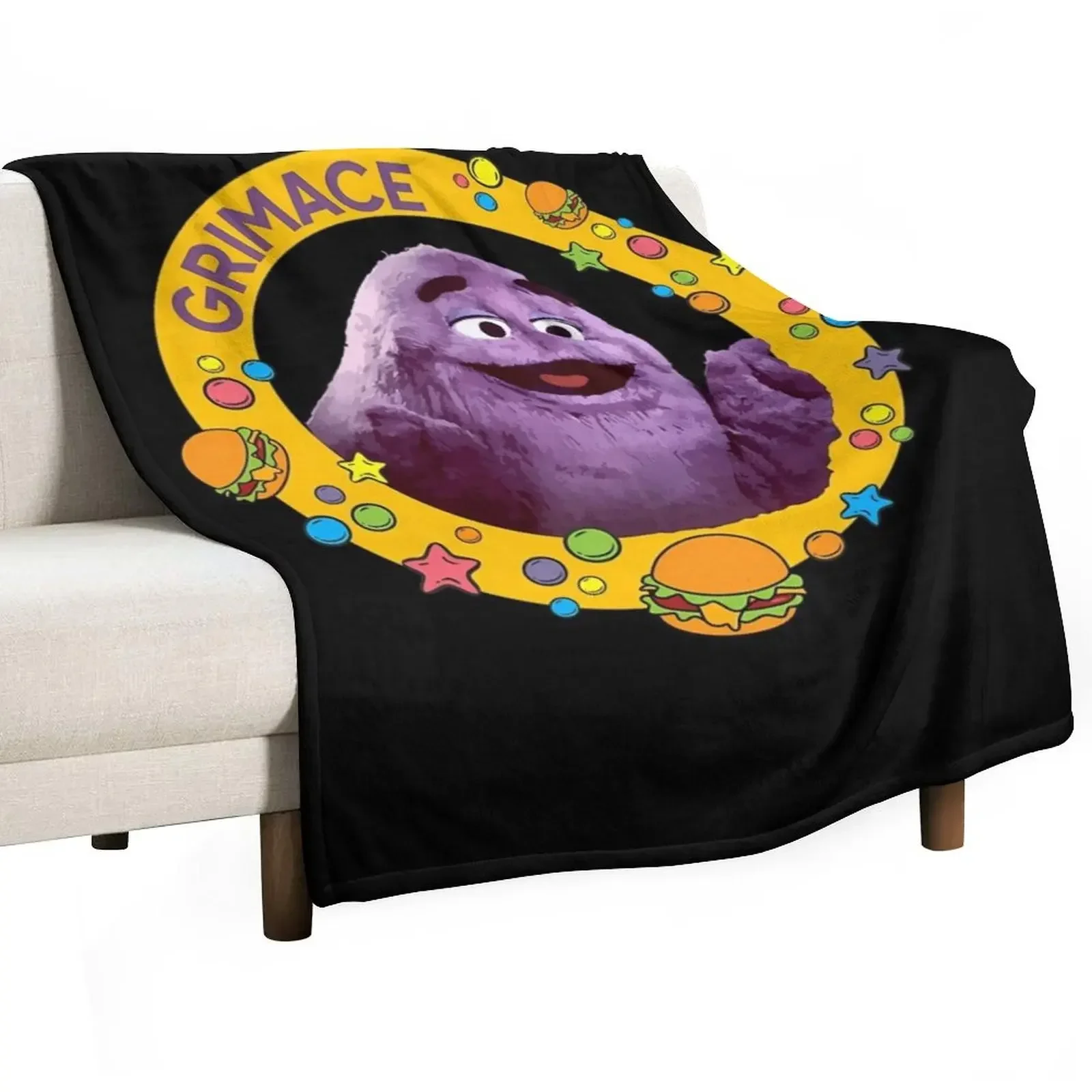 grimace Throw Blanket Luxury Throw Blankets For Sofas Nap Flannel Fabric Designers Cute Blankets