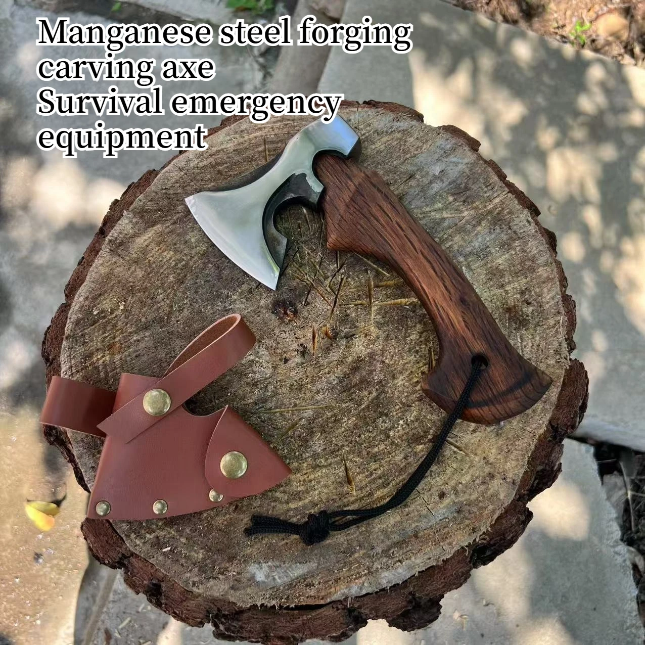 

22CM New Manganese Steel Forging Carving Outdoor Tactical Emergency EDC Axe Convenient Camping Logging Survival Equipment