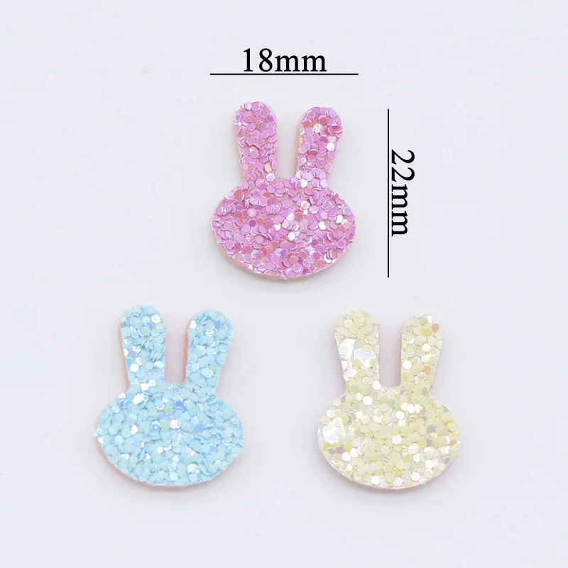 50Pcs/lots Cute Mini Rabbit Diy Crafts Patches Felt Padded Appliques for Hat/Shoes/Bag/Clothes Supplies Sewing-on Accessories