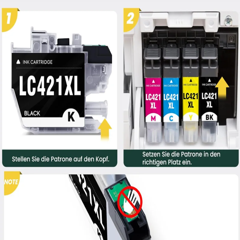LC421XL LC 421 421XL LC421XL Compatible Ink Cartridge For Brother DCP-J1050DW MFC-J1010DW DCP-J1140DW Printer