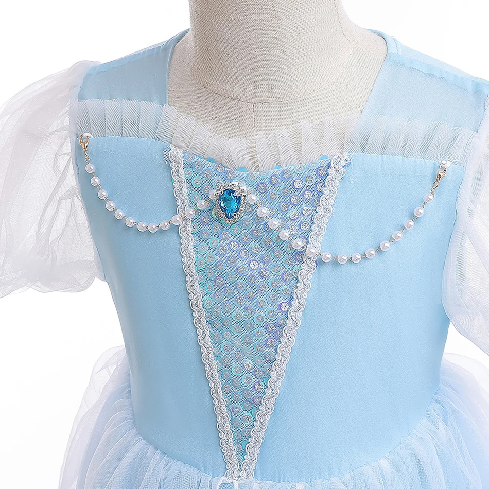 Vestido de Elsa para niñas, disfraz de reina de las Nieves, trajes de princesa, fiesta de carnaval, baile de graduación, ropa elegante de Halloween