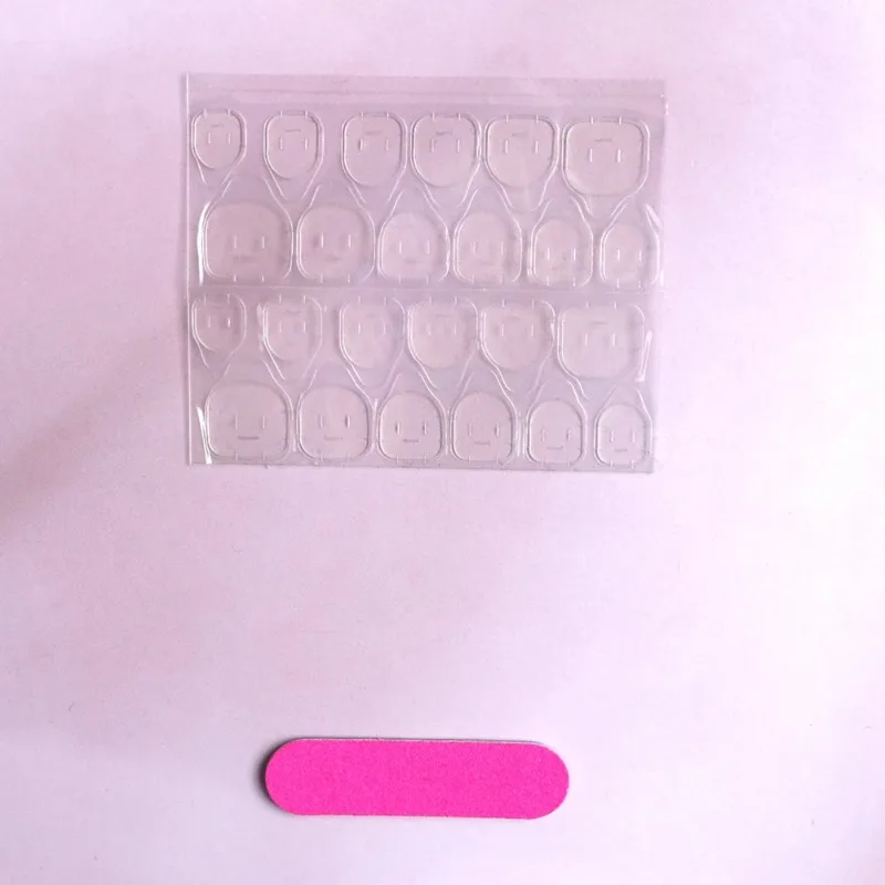 24 Stuks Lange T-vormige Dragen Nagel DIY Nail Art Franse Witte Lijn Naakte Kleur Nail Beauty Charm Sturen Jelly lijm en Wrijven 2030