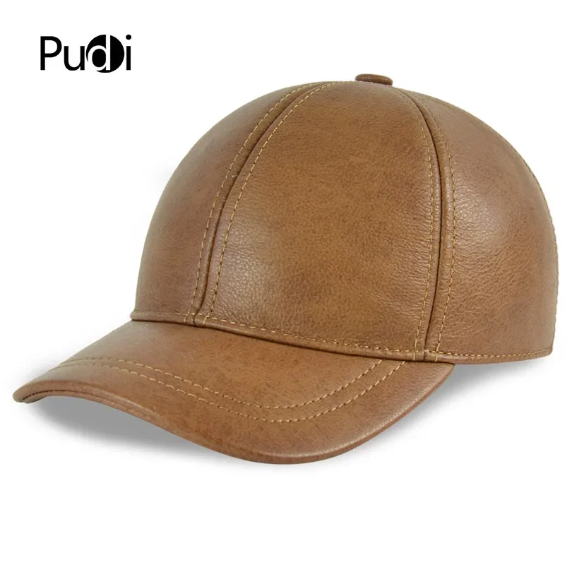 HL130 Men's Genuine Leather Baseball Cap Hat Brand New Style Spring Warm Trucker Driving Hunting Caps Hats