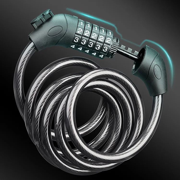 Bicycle Lock Password Lock 4-digit 5-digit Anti-theft Portable Electric Bike Lock Mountain Bike Electric Bike Accessories Chain